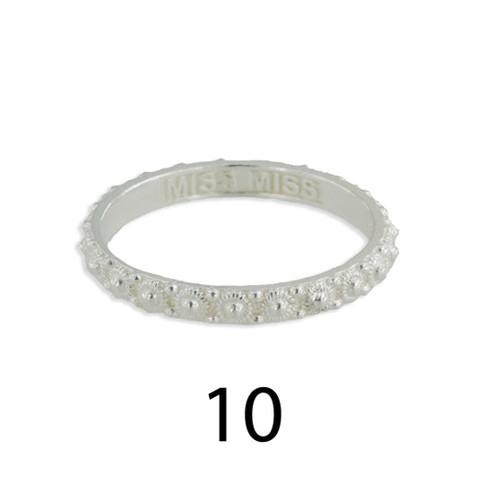 Fedina stile sardo grani Ø 10 argento bianco