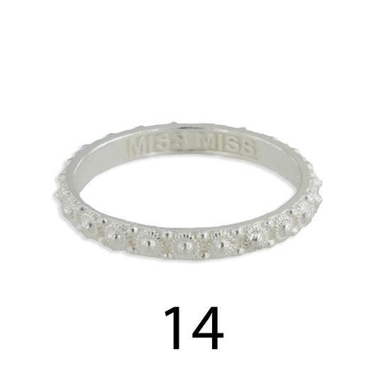 Fedina stile sardo grani Ø 14 argento bianco