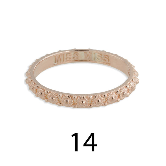 Fedina stile sardo grani Ø 14 argento rosè