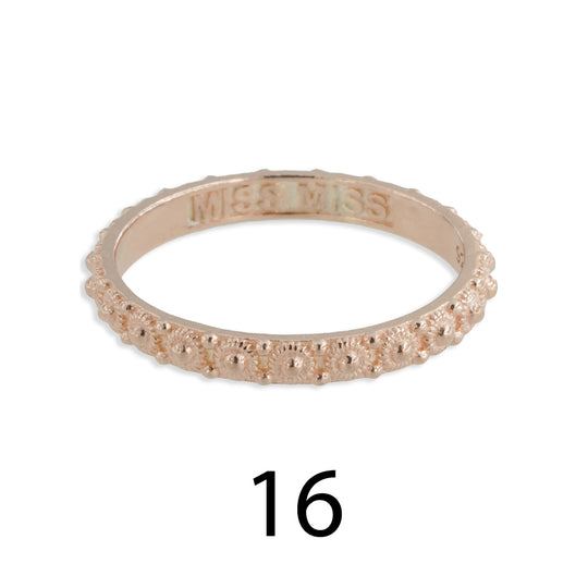 Fedina stile sardo grani Ø 16 argento rosè