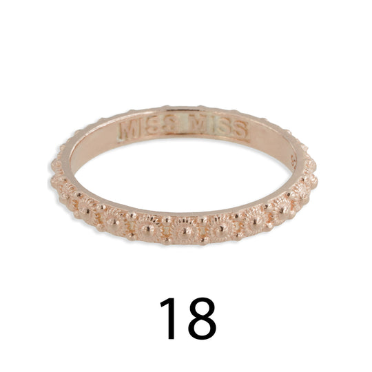 Fedina stile sardo grani Ø 18 argento rosè