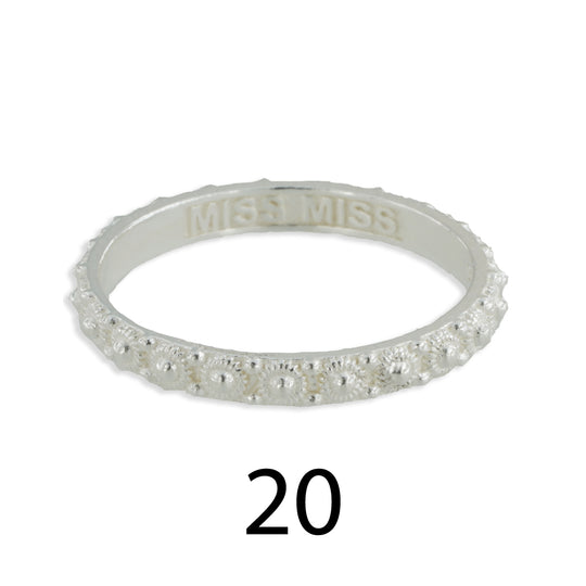 Fedina stile sardo grani Ø 20  argento bianco