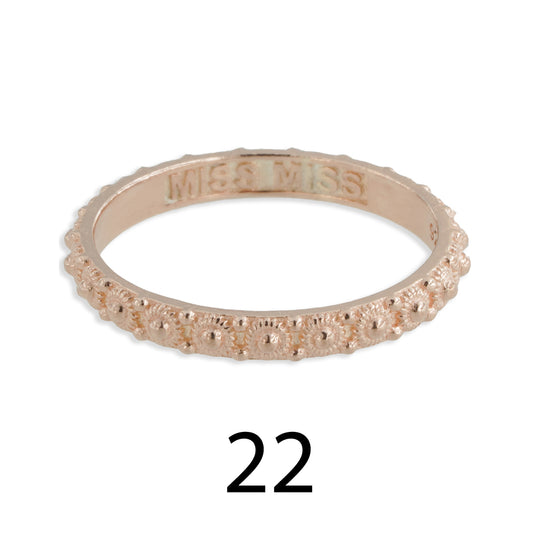 Fedina stile sardo grani Ø 22  argento rosè