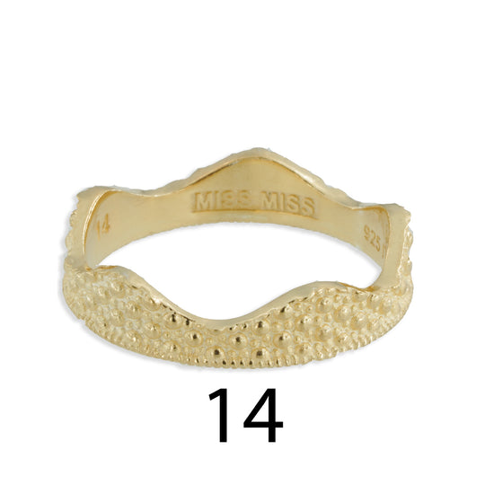 Fedina stile sardo corona Ø 14 argento dorato