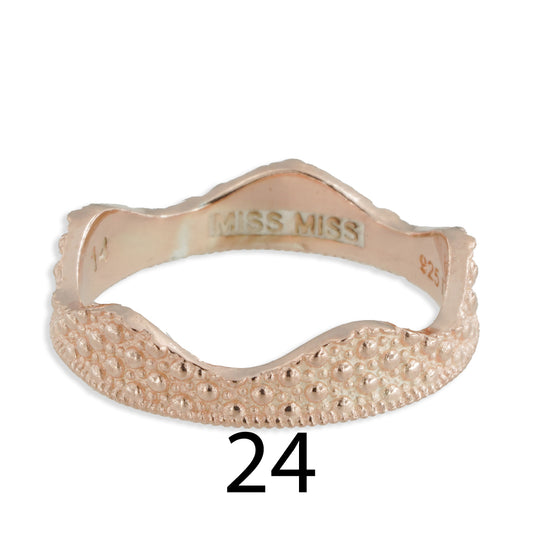 Fedina stile sardo corona Ø 24 argento rosè