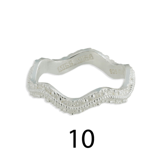 Fedina stile sardo onda Ø 10 argento bianco