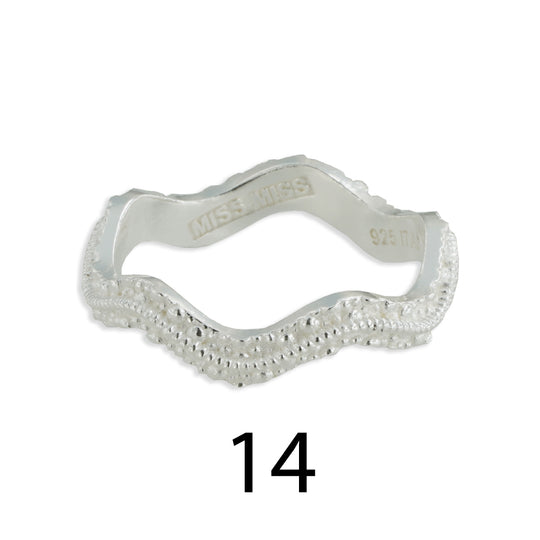 Fedina stile sardo onda Ø 14 argento bianco