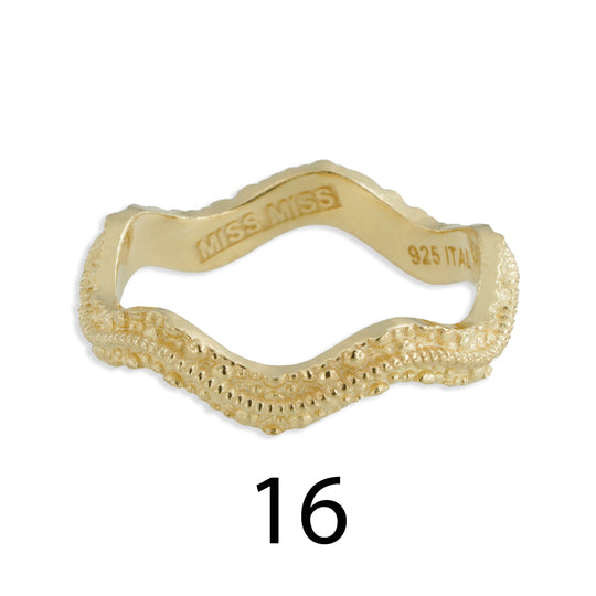 Fedina stile sardo onda Ø 16 argento dorato