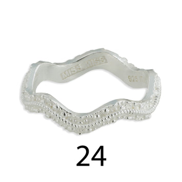 Fedina stile sardo onda Ø 24 argento bianco