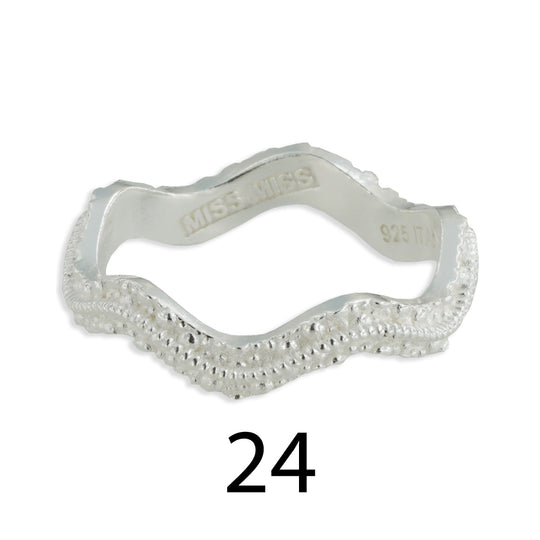 Fedina stile sardo onda Ø 24 argento bianco