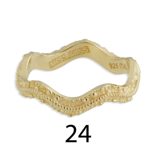 Fedina stile sardo onda Ø 24 argento dorato