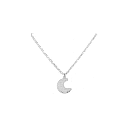 Collana luna argento bianco con lastra diamantata