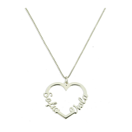 Collana cuore mm 30 x 30 max 2 nomi in argento 925