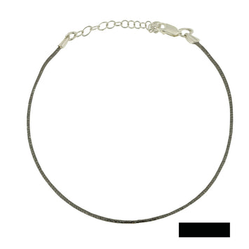 Bracciale filo di gioia in argento  rutenio nero con chiusura regolabile 15-19 cm