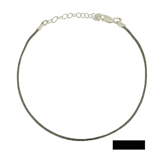 Bracciale filo di gioia in argento  rutenio nero con chiusura regolabile 15-19 cm