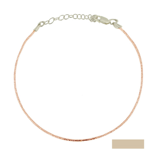 Bracciale filo di gioia in argento rose'  con chiusura regolabile 15-19 cm