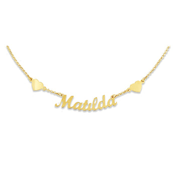 Collana con nome e cuori in argento