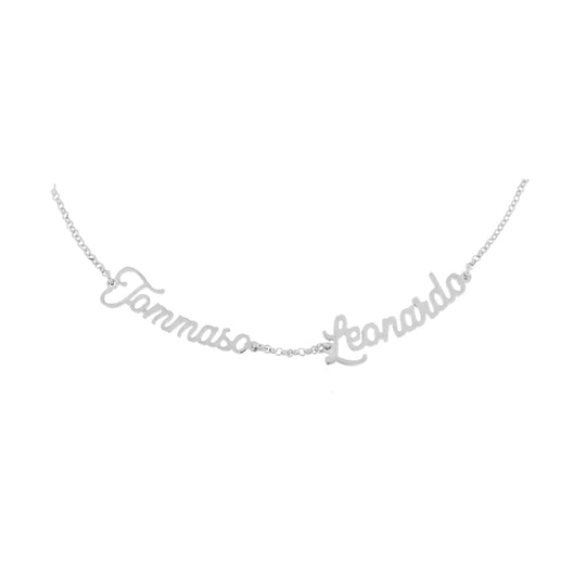 Collana con 2 nomi in corsivo elegant