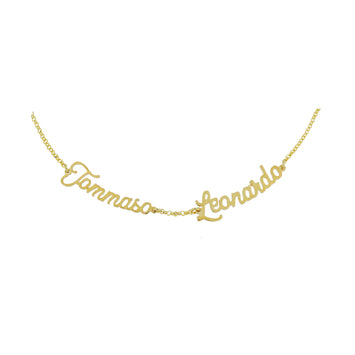 Collana con 2 nomi in corsivo elegant
