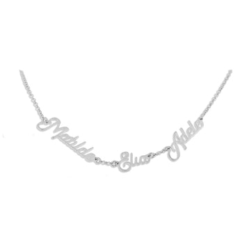 Collana con 3 nomi in corsivo elegant