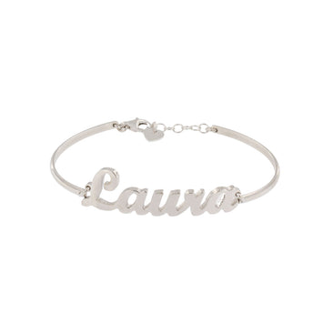 Bracciale in argento con nome lastra 1.8 mm