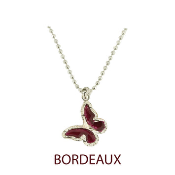 Collana butterfly argento effetto diamantato smalto boreaux