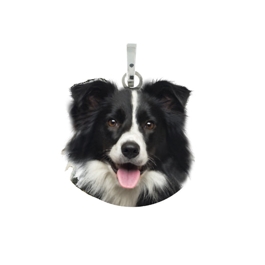 Medaglietta con cane border collie in argento 925
