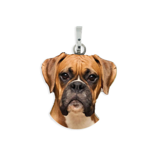 Medaglietta con cane boxer in argento 925