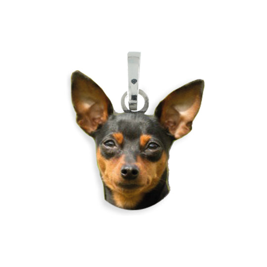 Medaglietta con cane pinscher in argento 925