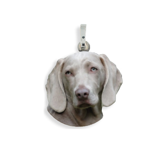 Medaglietta con cane weimaraner in argento 925