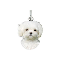 Medaglietta con cane maltese in argento 925