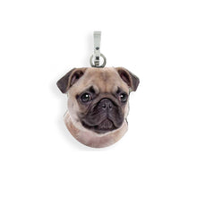 Medaglietta con cane carlino in argento 925