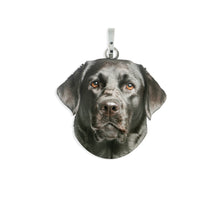 Medaglietta con cane labrador nero in argento 925