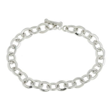 Bracciale in argento bianco con chiusura ad osso