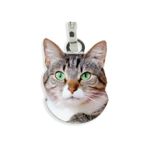 Medaglietta con gatto  in argento 925 personalizzata con la foto del tuo amico a 4 zampe
