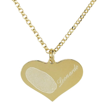 Cuore in argento con impronta personalizzata e nome personalizzato.