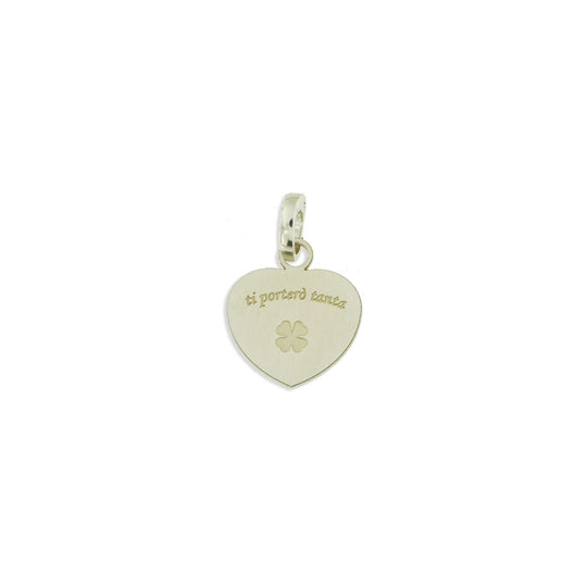Charm a forma d cuore mm 16 personalizzabile tema fortuna Quadrifoglio