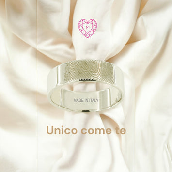 Fede in argento 925 con impronta personalizzata incisa