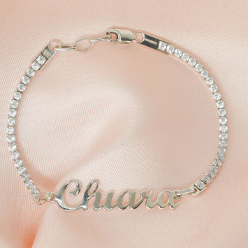Bracciale teniis in argento con nome personalizzabile