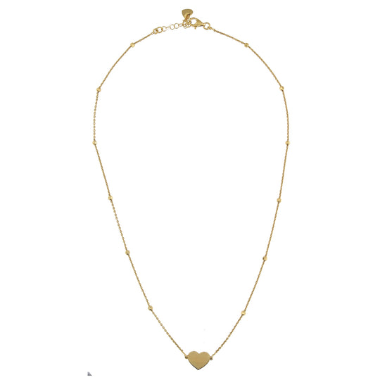 Collana in argento dorato 1 cuore