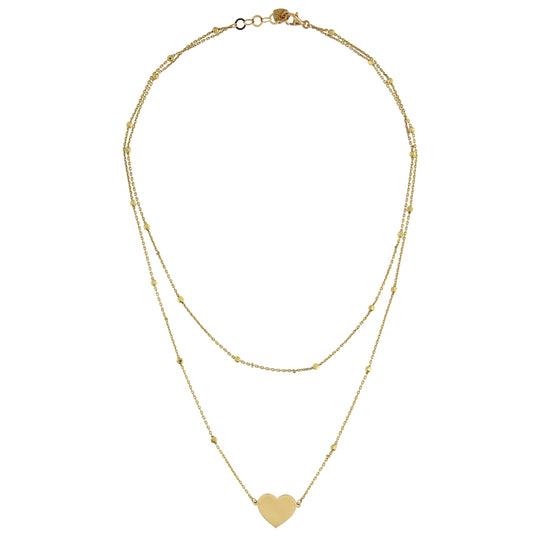 Collana in argento dorato 38/42 cm 1 cuore