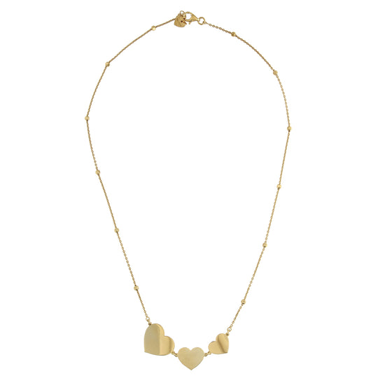 Collana in argento dorato 3 cuori