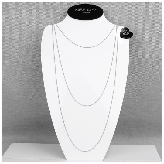 Collana in argento rodio 70/85/100 cm neutra