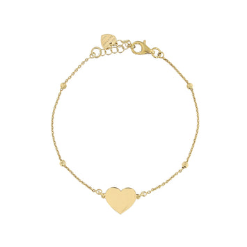 Bracciale in argento dorato 1 cuore 1° misura