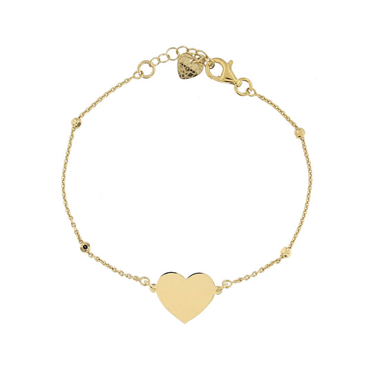 Bracciale in argento dorato 1 cuore 2° misura