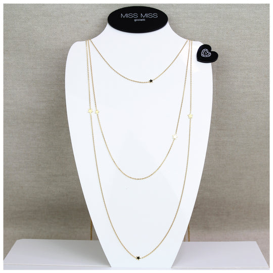 Collana in argento dorato 70/85/100 cm 7 stelle