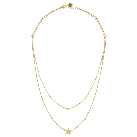 Collana in argento dorato 38/42 cm 1 stella