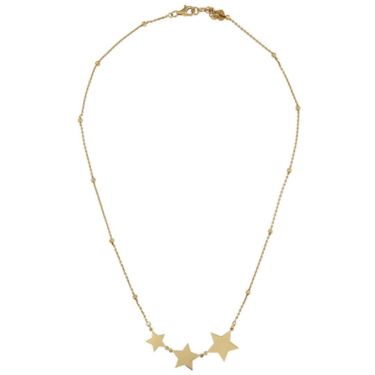 Collana in argento dorato 42 cm 3 stelle