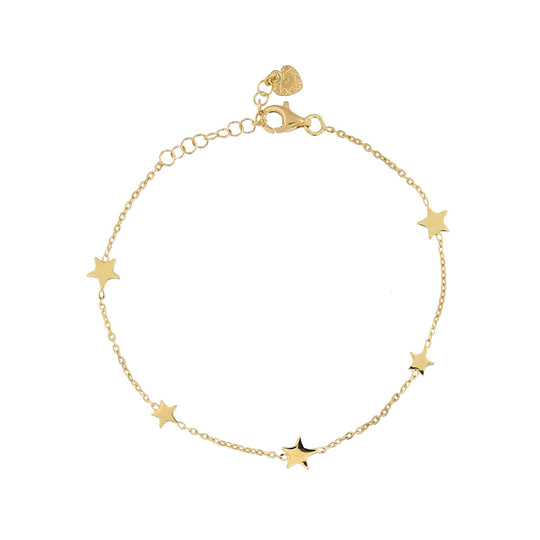 Bracciale in argento dorato 5 stelle