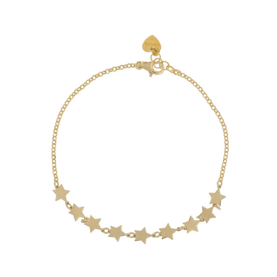 Bracciale in argento dorato 9 stelle